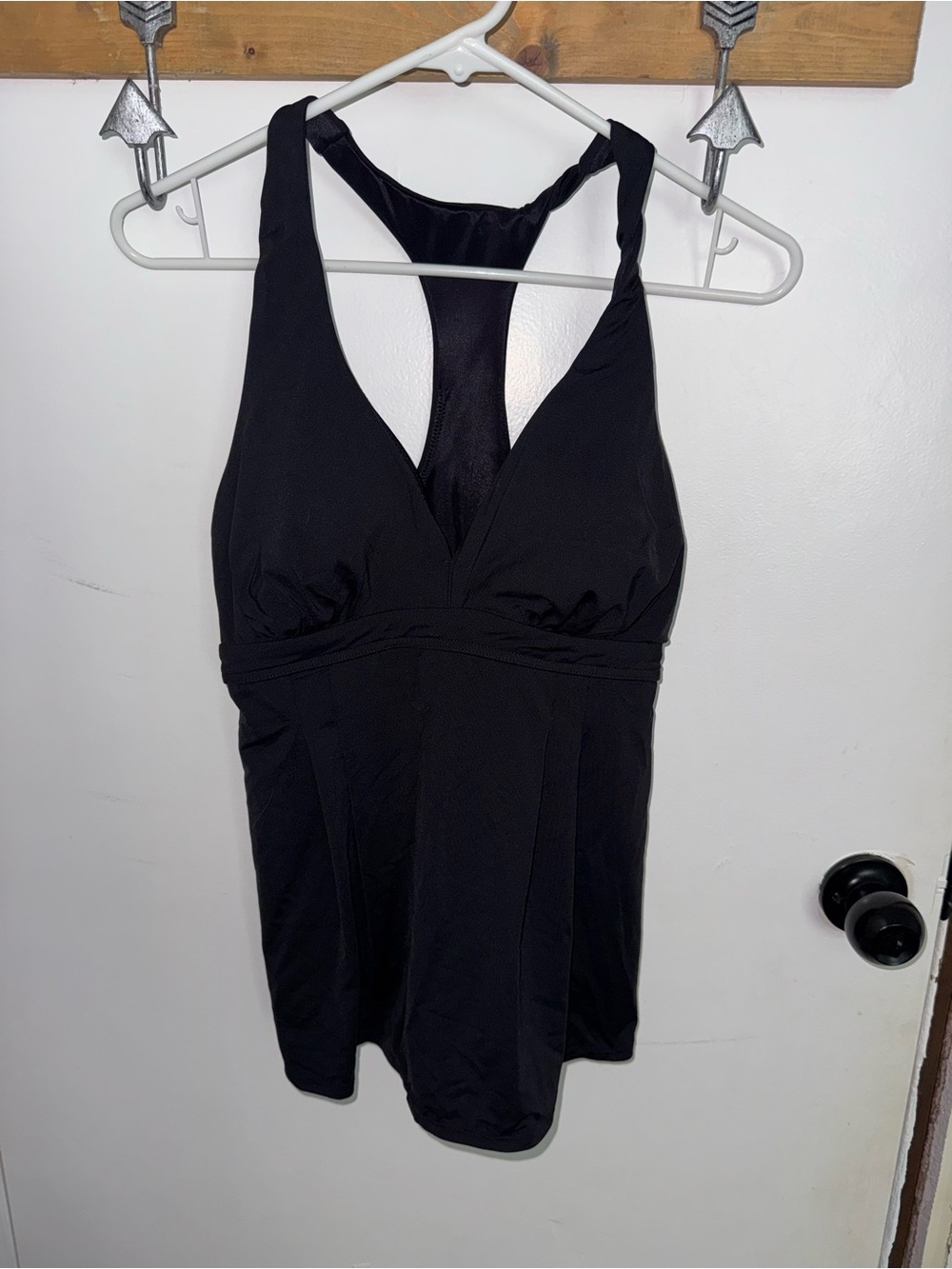 Lands' End Black V-Neck tankini top